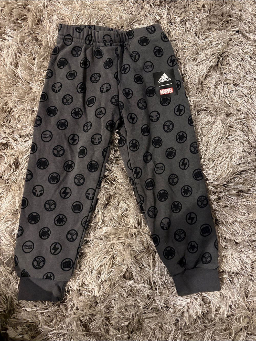 adidas x Marvel Toddler Boys' Gray Logo Jogger Pants